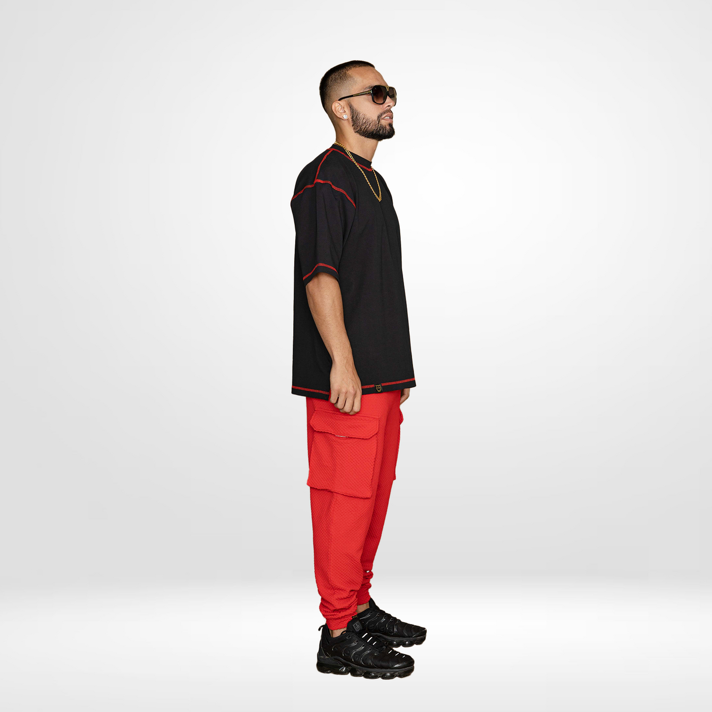 RED & BLACK T-SHIRT AND TROUSERS SET