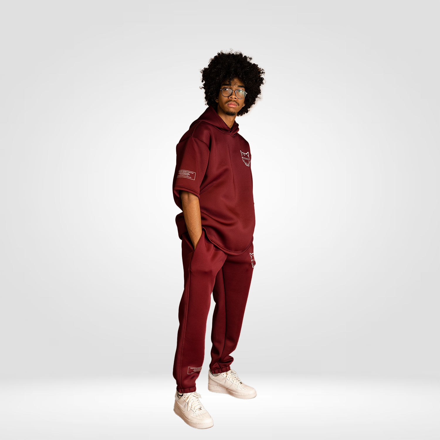 Half sleeve hoodie top