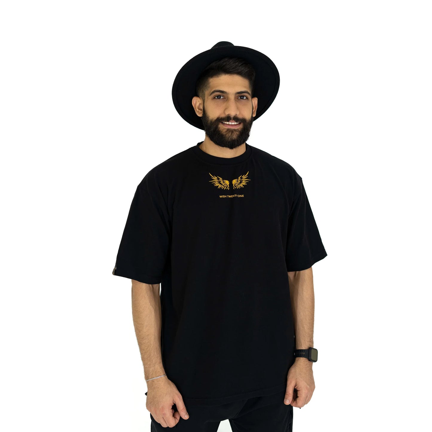 BLACK T-SHIRT AND TROUSERS SET