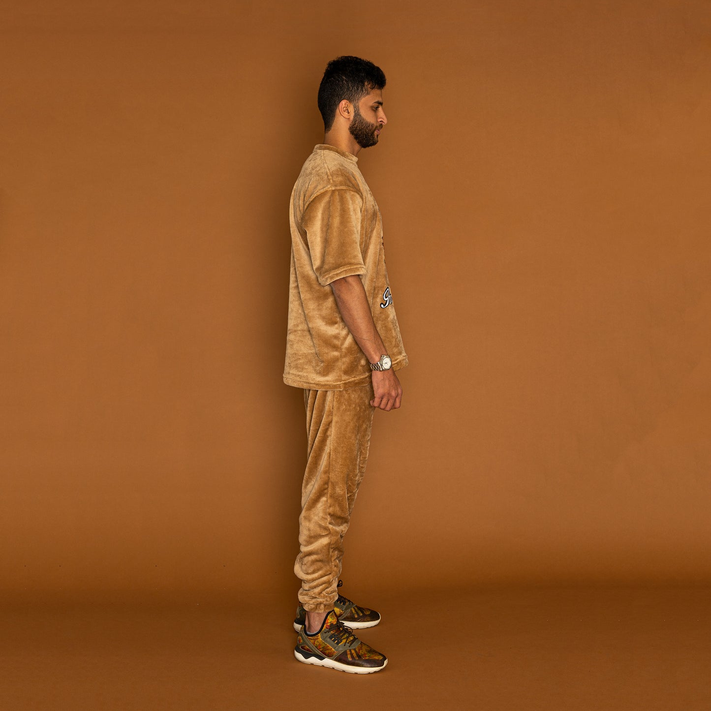 BROWN FUR T-SHIRT & PANTS SET