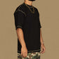 BLACK OVERSIZED T-SHIRT WITH THREAD COLOR